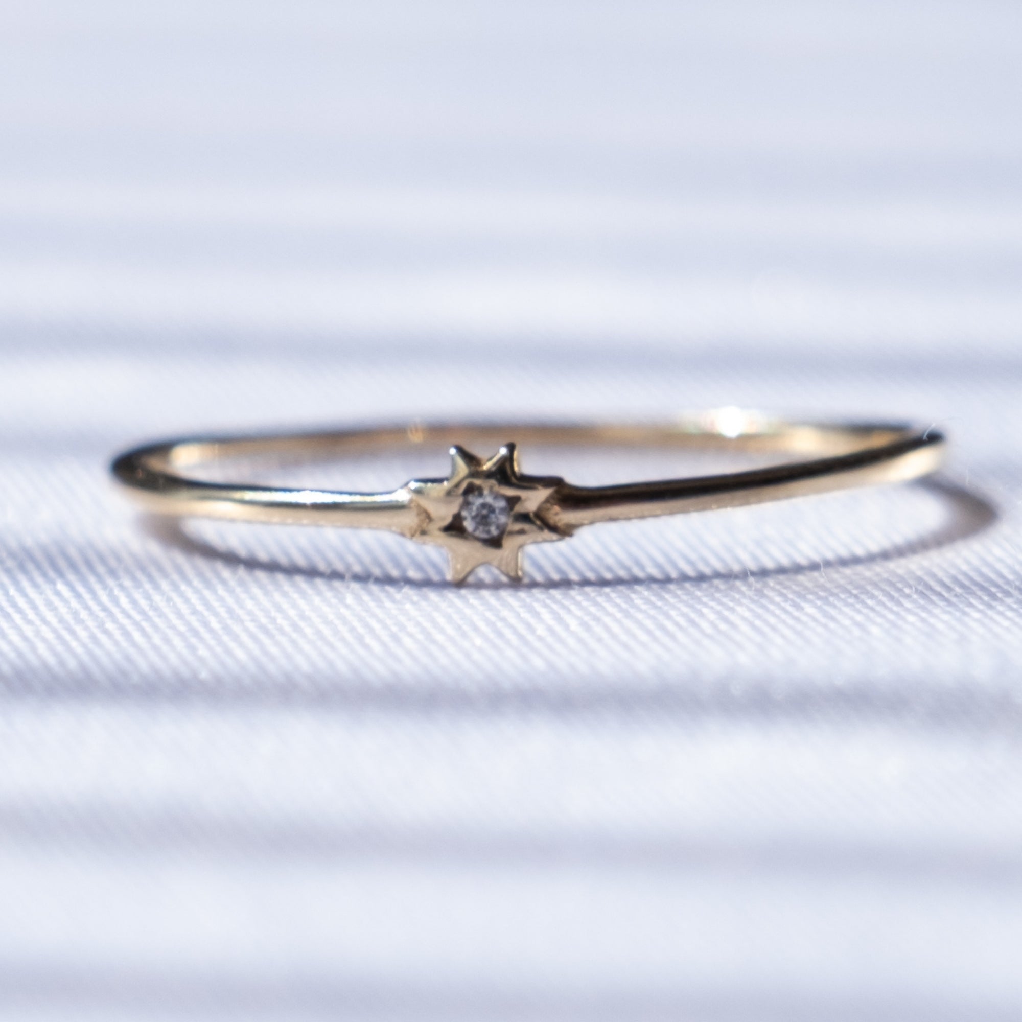 Taşlı Yıldız Yüzük | 14 Ayar Altın