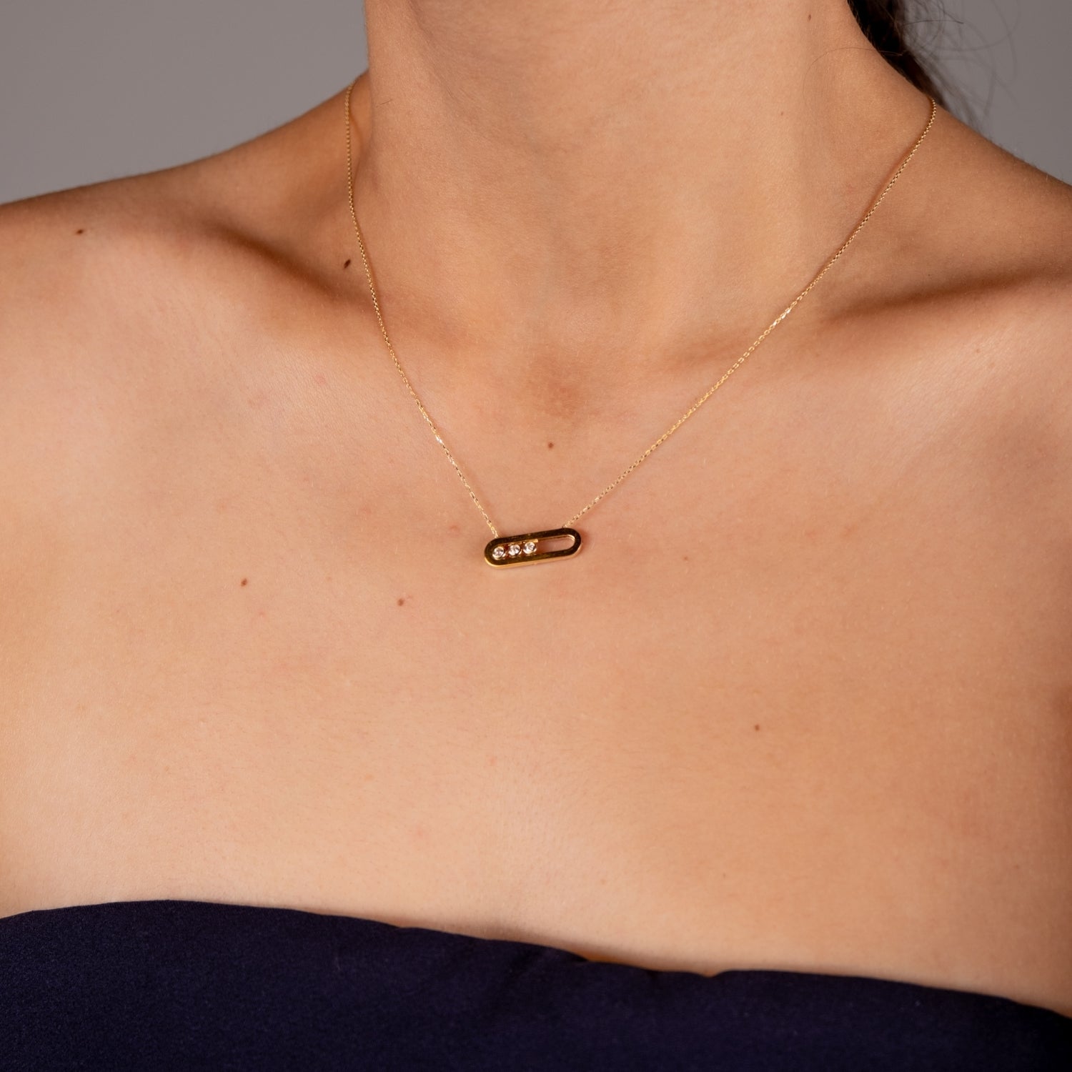 Oval Kolye | 14 Ayar Altın