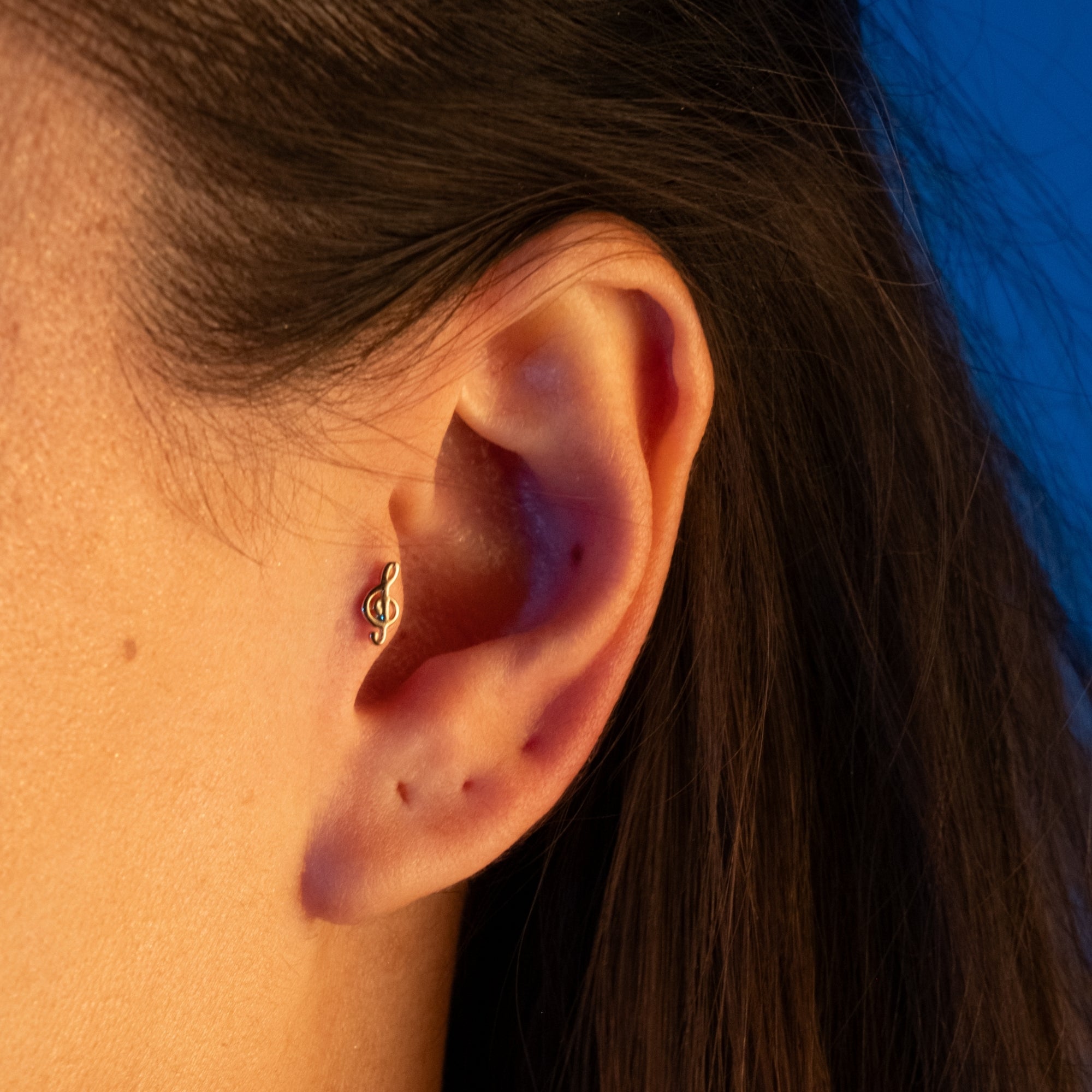 Sol Anahtarı Piercing | 14 Ayar Altın