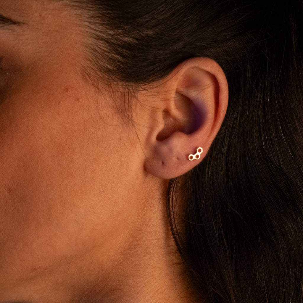 Altıgen Piercing | 14 Ayar Altın