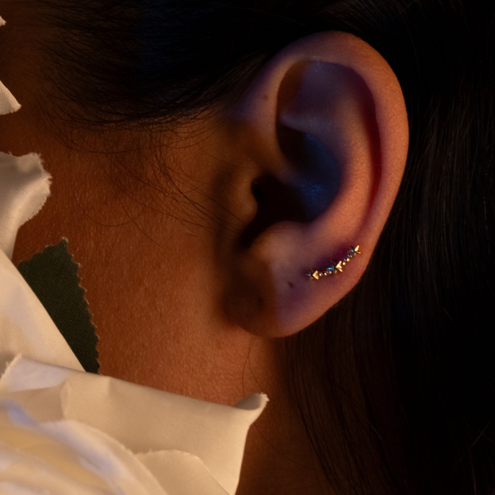 Sıralı Yıldız Piercing | 14 Ayar Altın