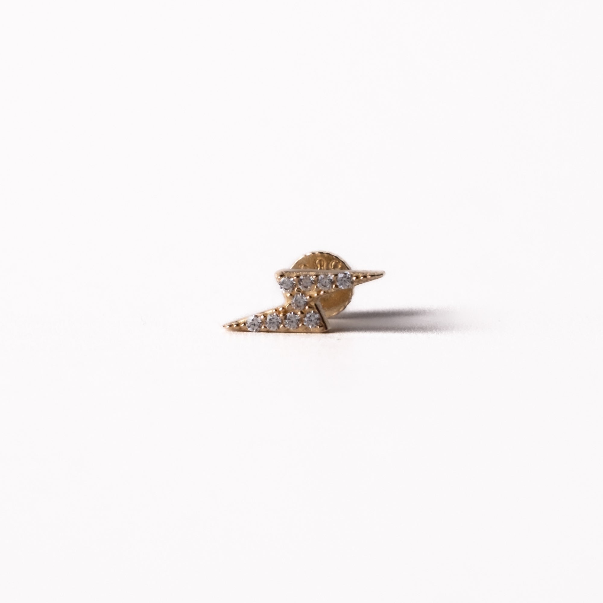 Yıldırım Taşlı Piercing | 14 Ayar Altın