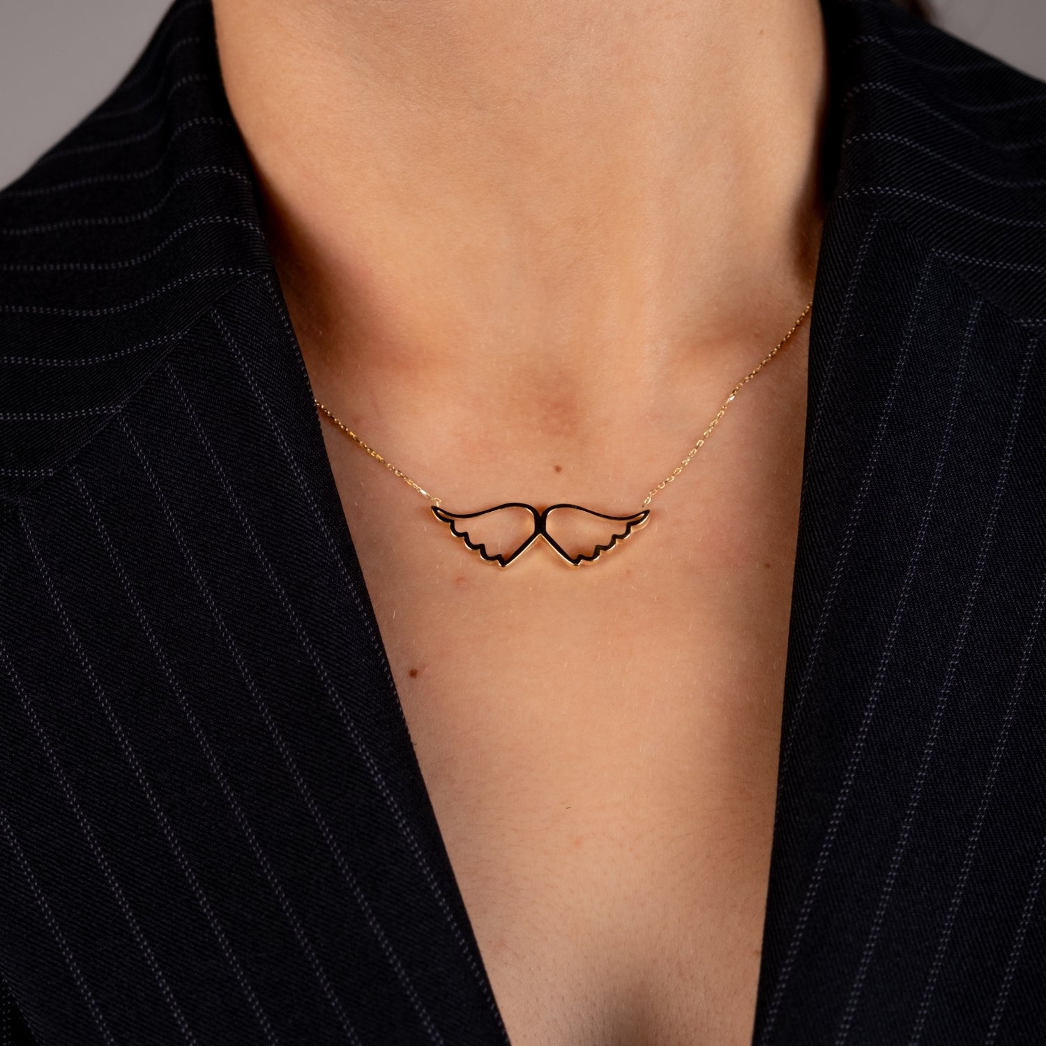 Melek Kanadı Kolye | 14 Ayar Altın