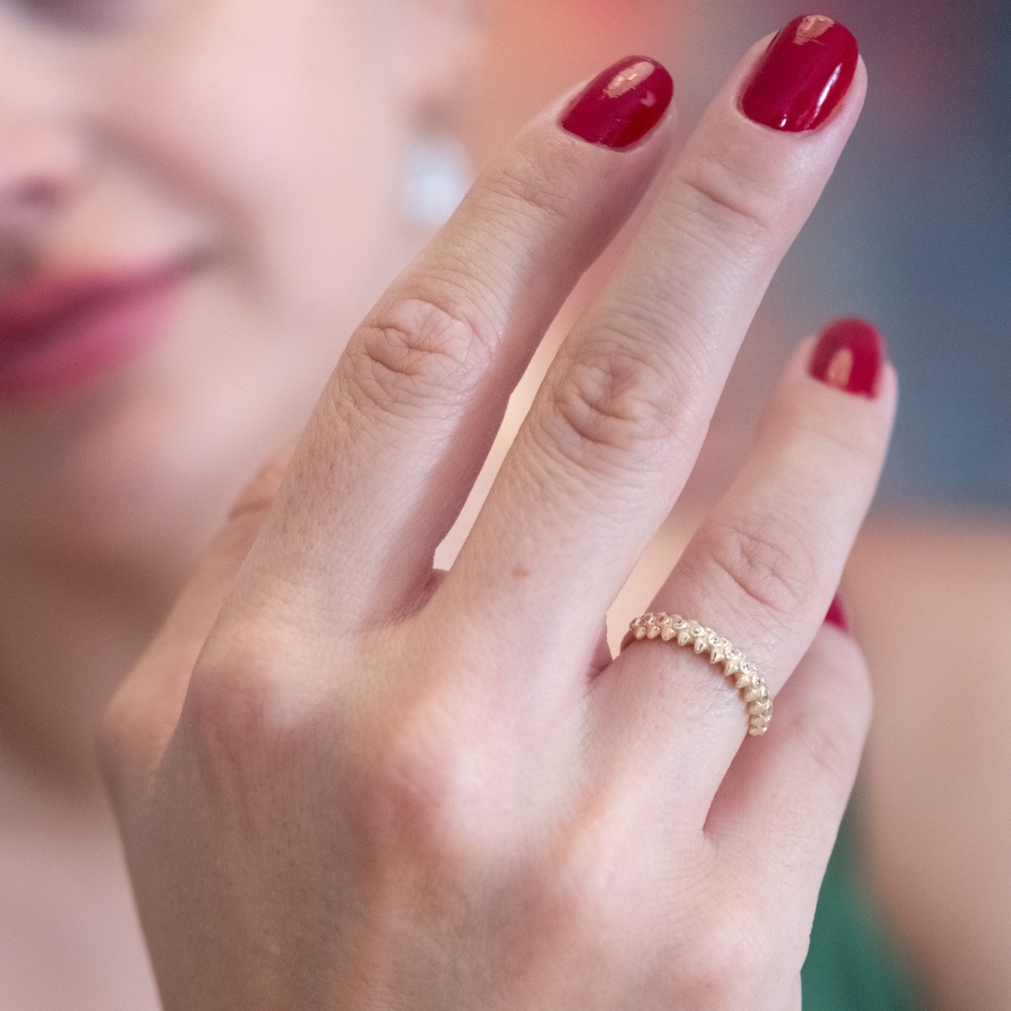 Dizili Taş Yüzük | 14 Ayar Altın