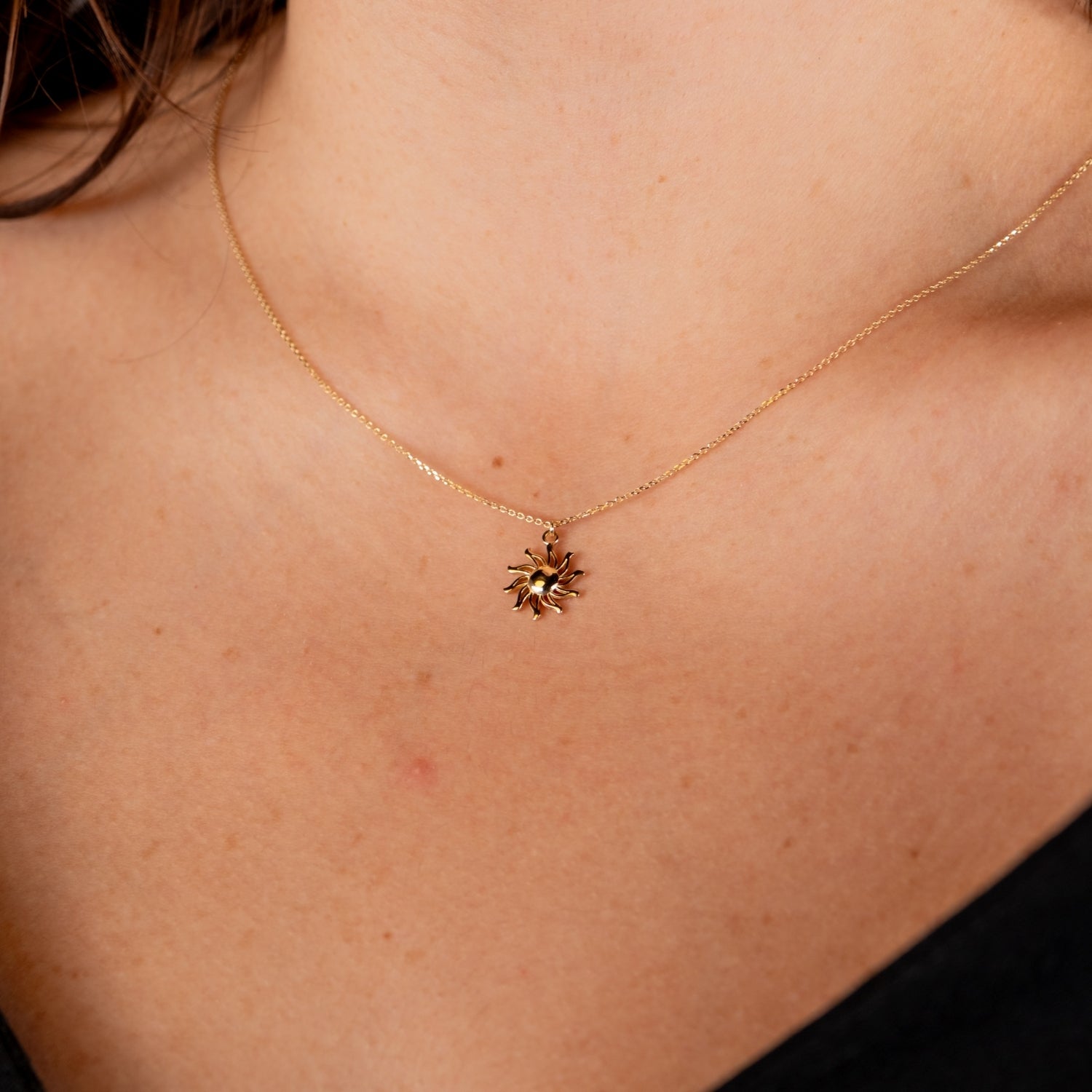Güneş Kolye | 14 Ayar Altın