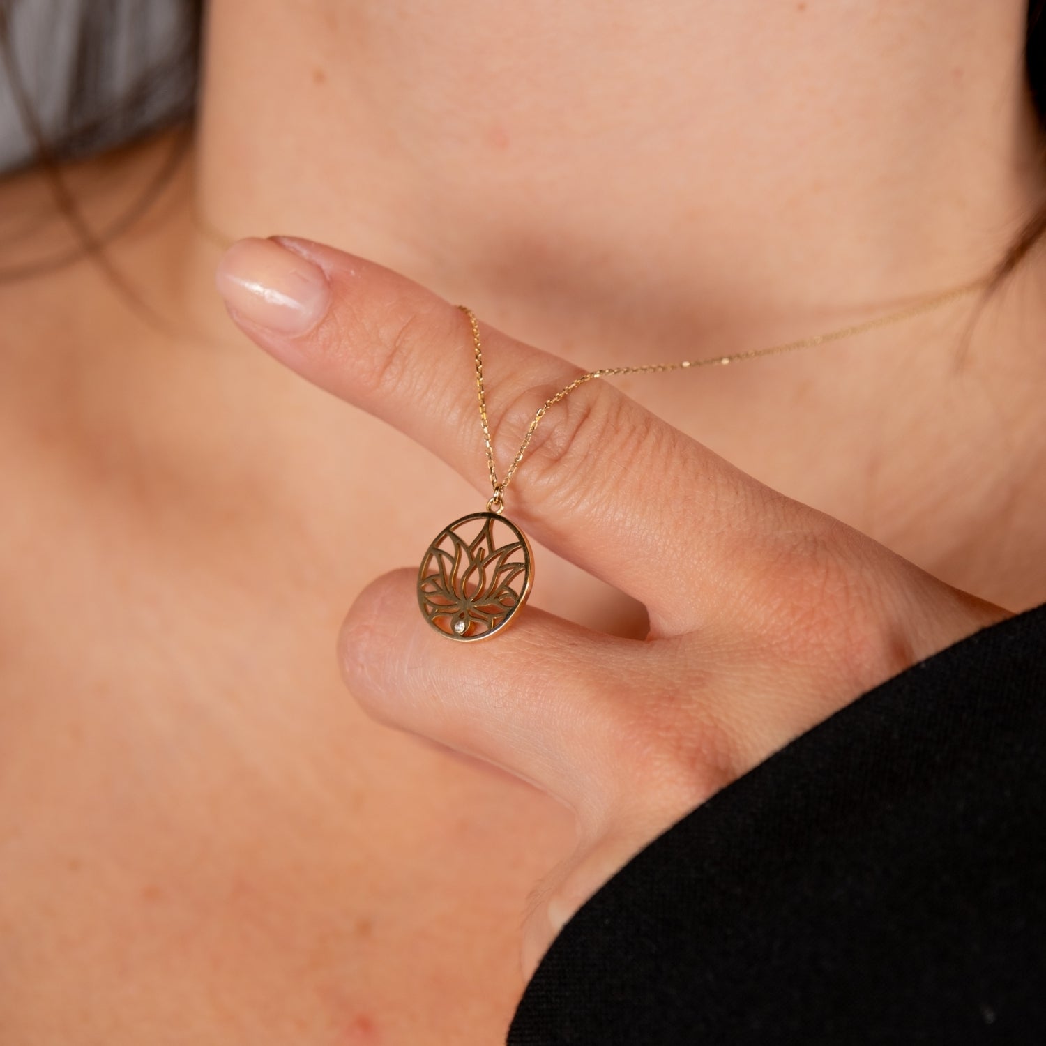 Lotus Kolye | 14 Ayar Altın