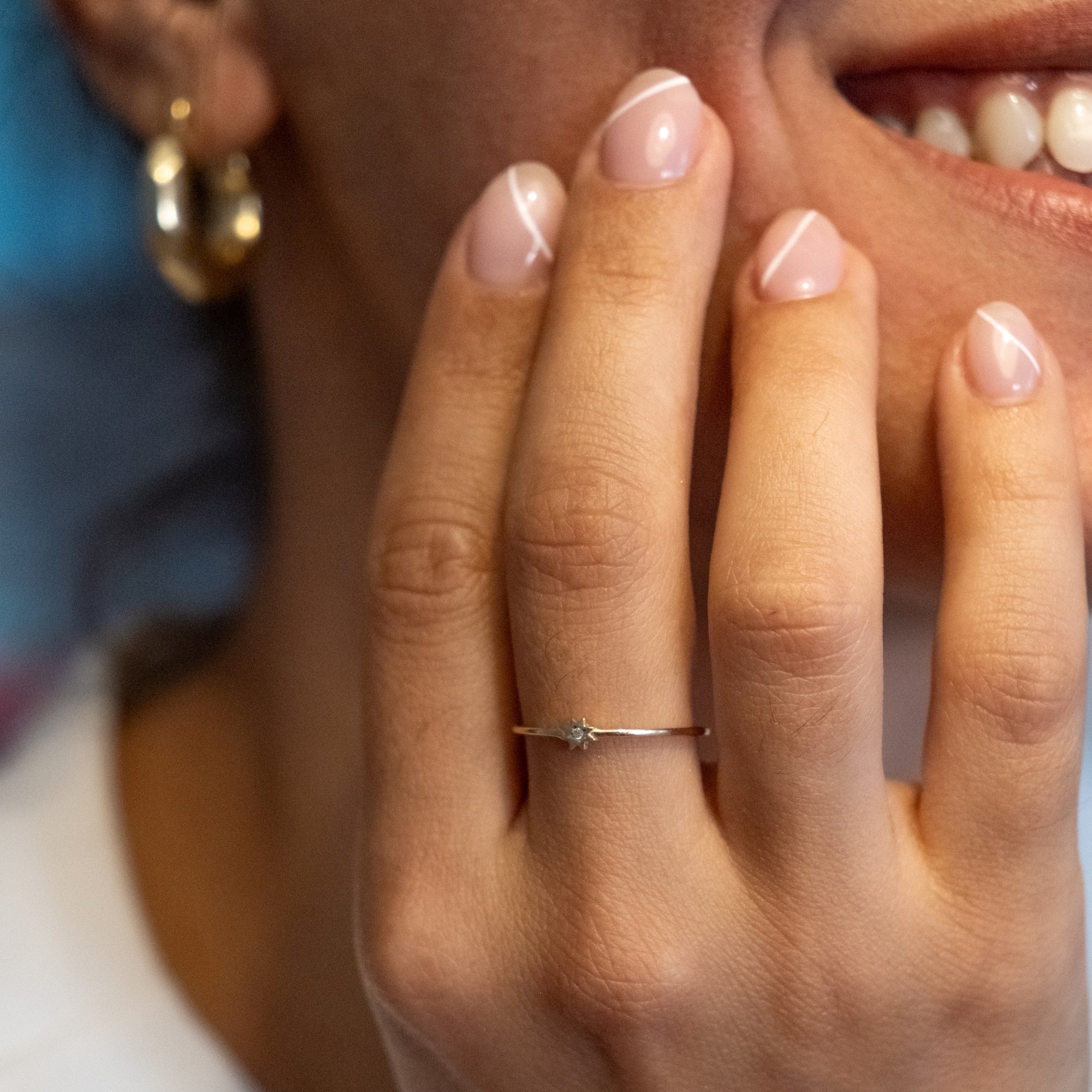 Taşlı Yıldız Yüzük | 14 Ayar Altın