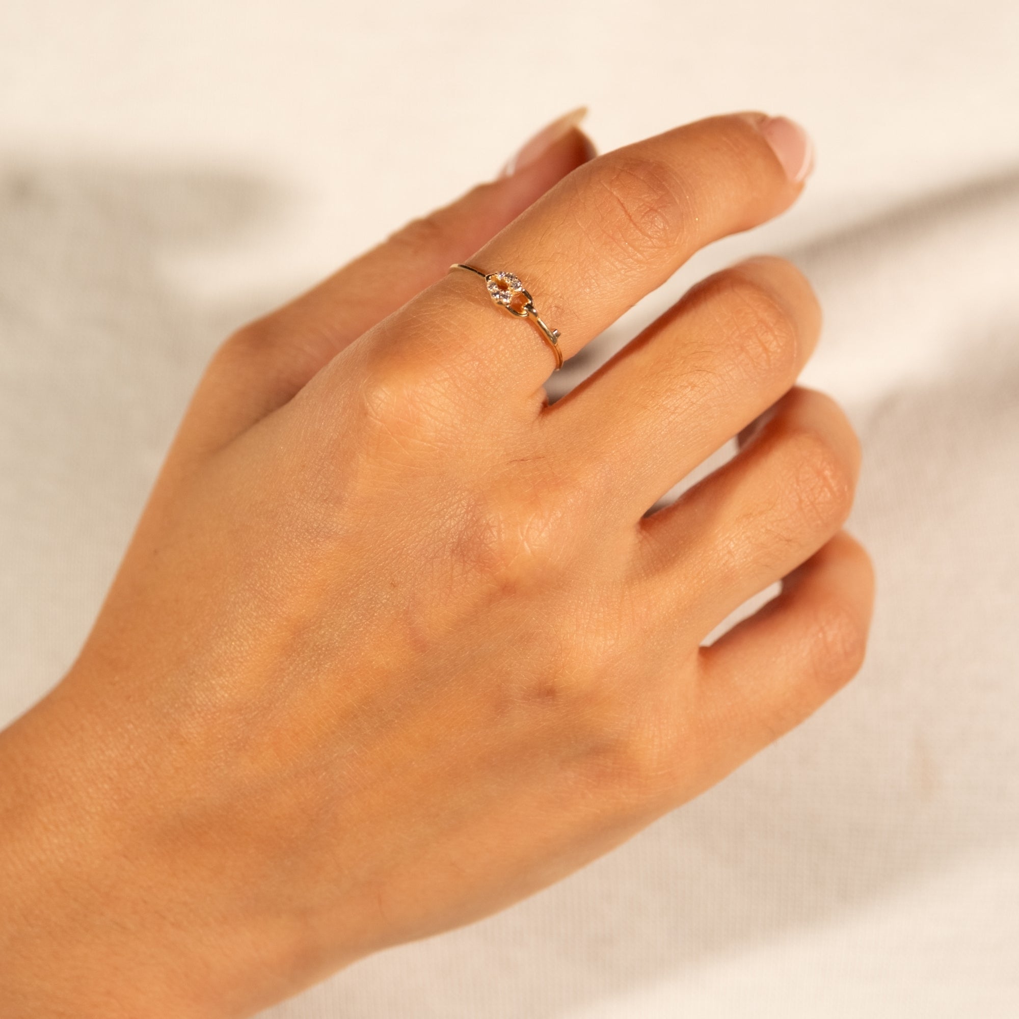 Taşlı Anahtar Yüzük | 14 Ayar Altın