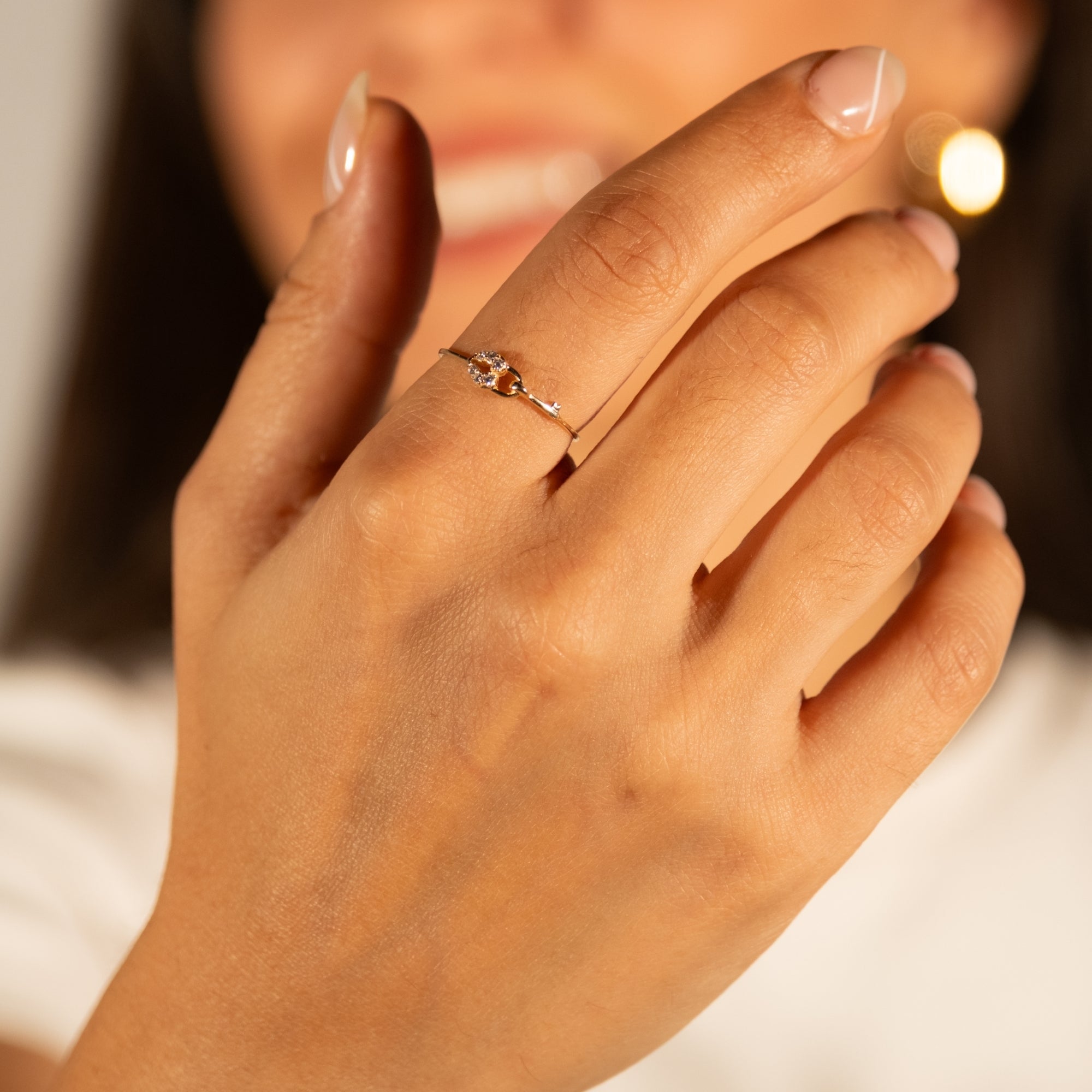 Taşlı Anahtar Yüzük | 14 Ayar Altın