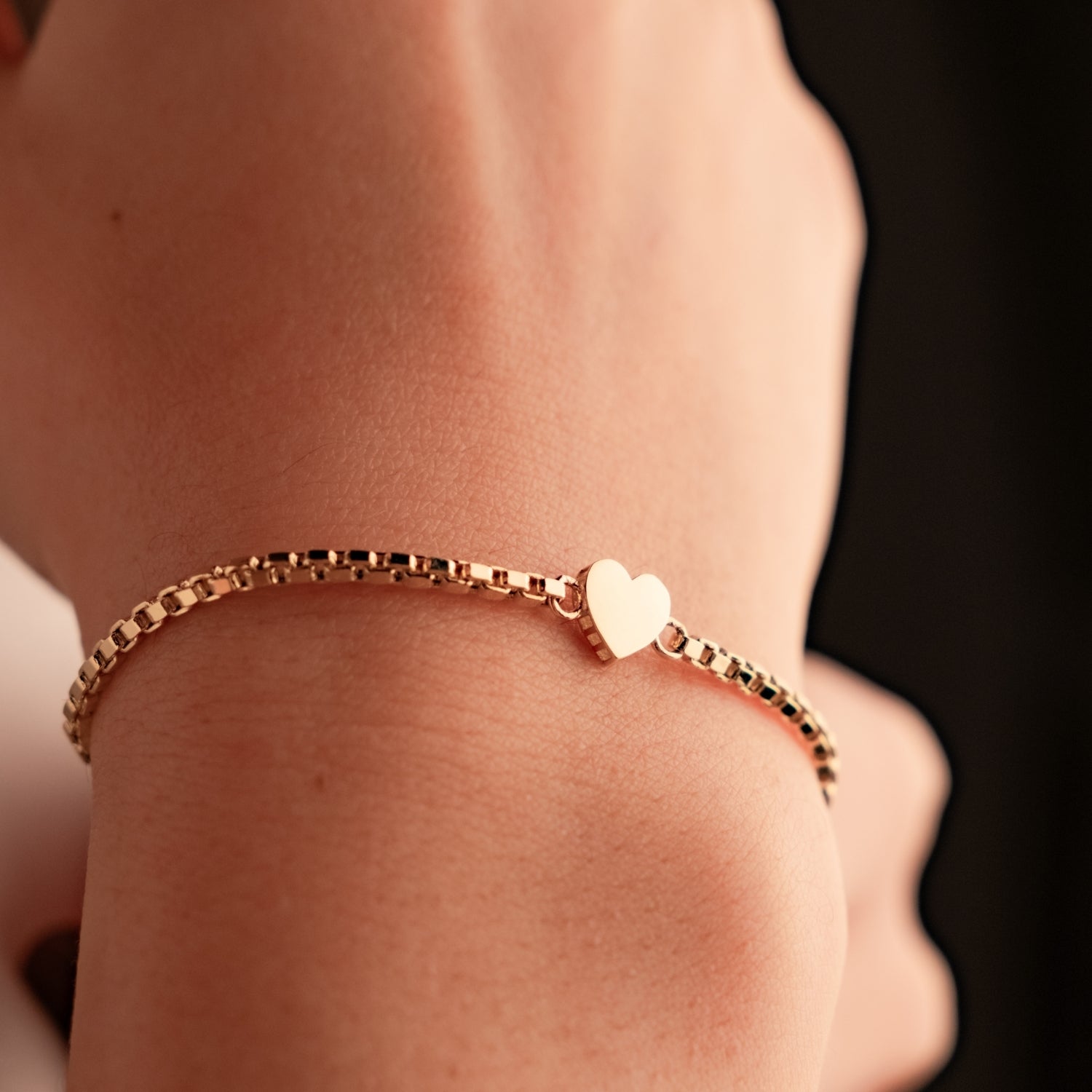 Minimal Kalp Bileklik | 14 Ayar Altın