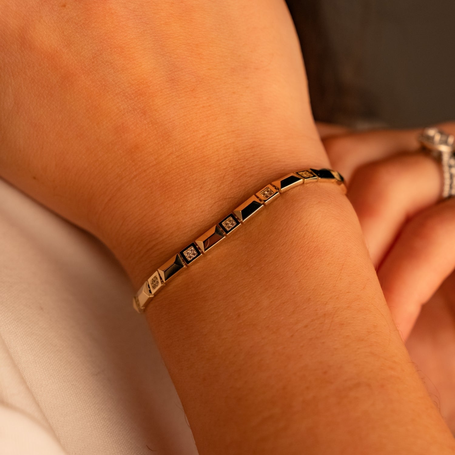 Prizma Noir Bileklik | 14 Ayar Altın