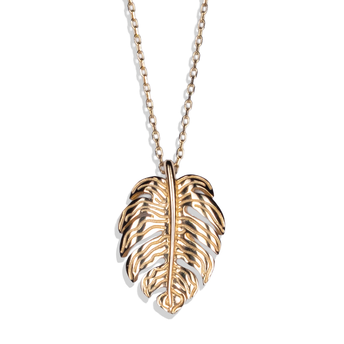 Monstera Yaprak Kolye | 14 Ayar Altın