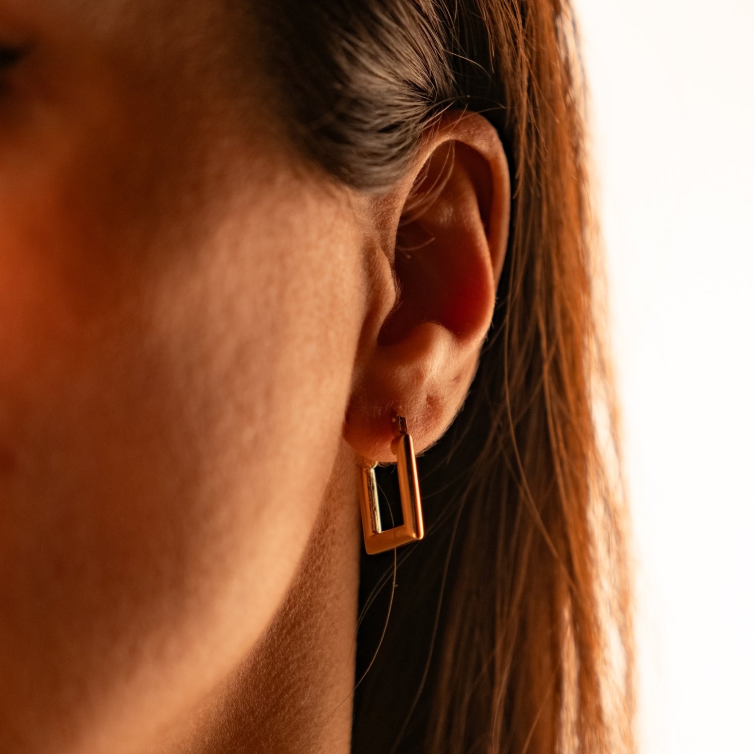 Prizma Frame Küpe | 14 Ayar Altın