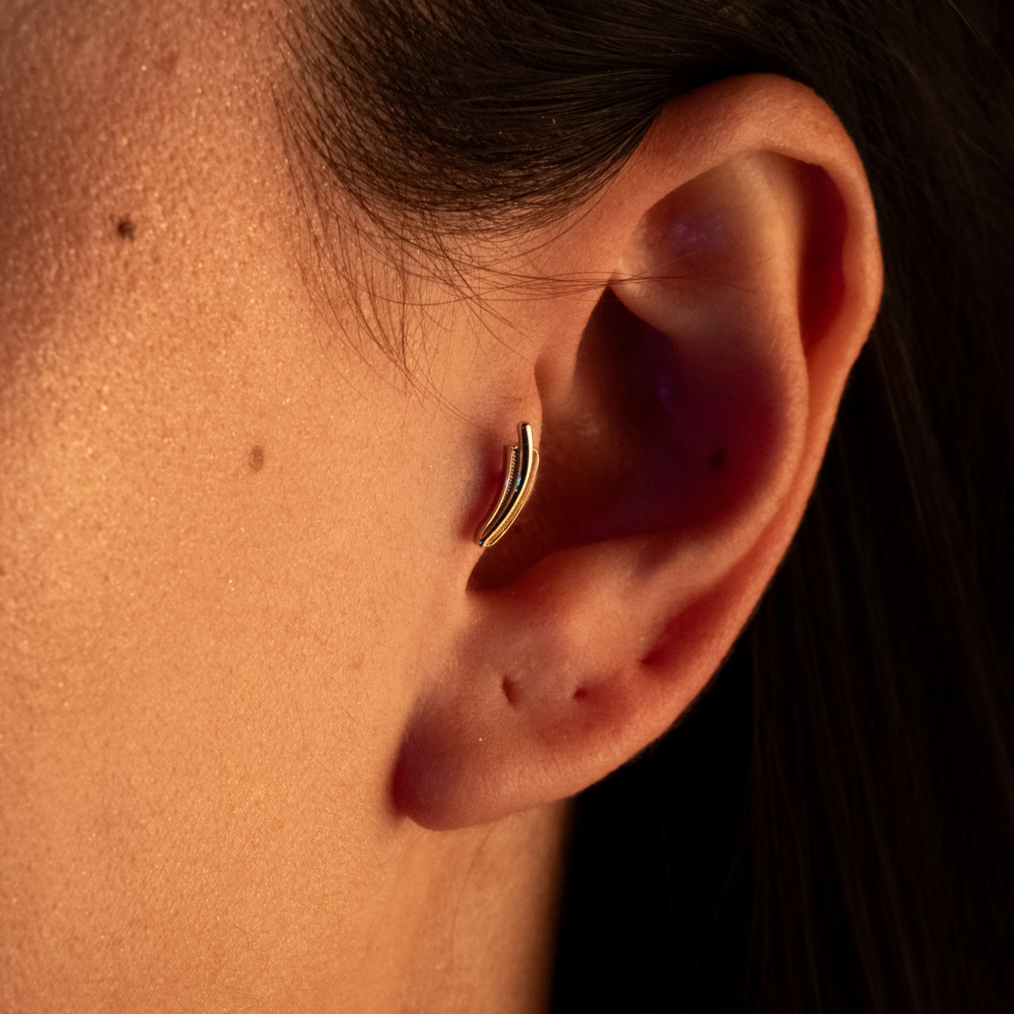 Yaprak Piercing | 14 Ayar Altın