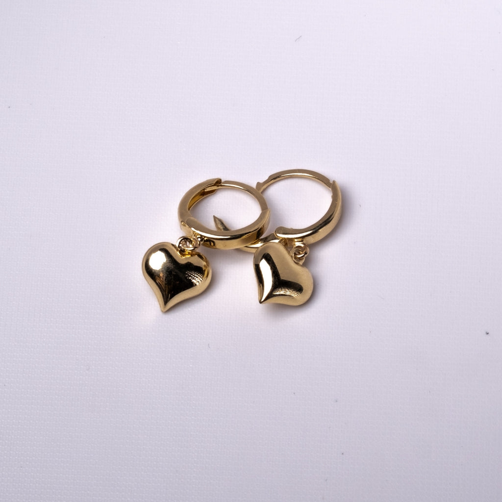Amore Sallantılı Kalp Küpe | 14 Ayar Altın