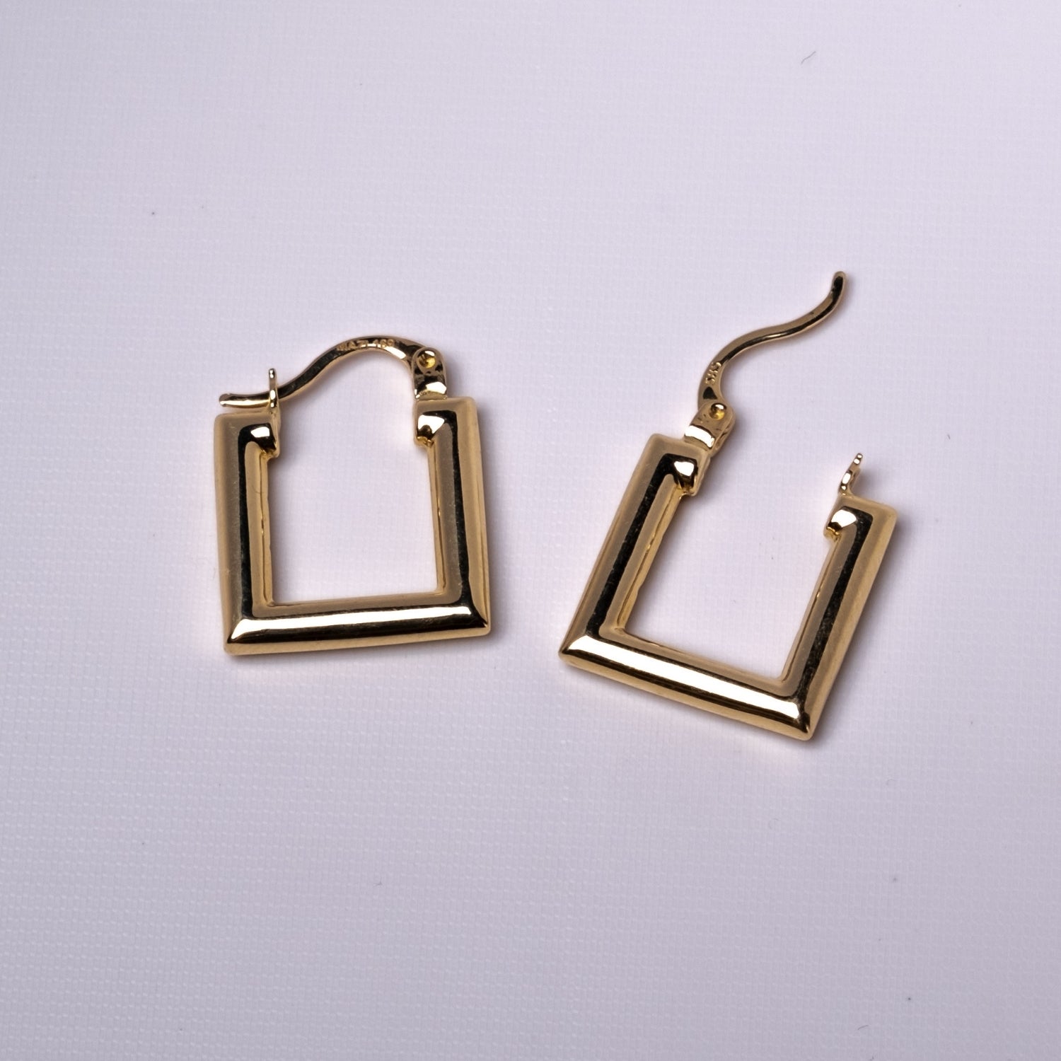 Prizma Frame Küpe | 14 Ayar Altın