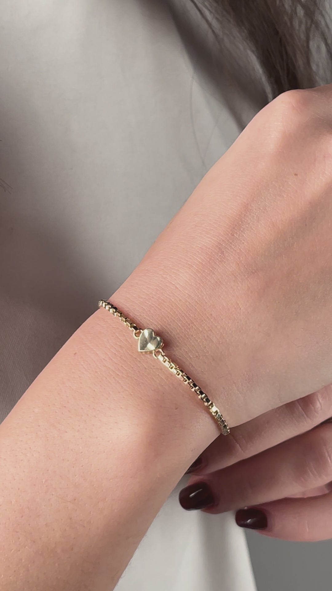 Minimal Kalp Bileklik | 14 Ayar Altın