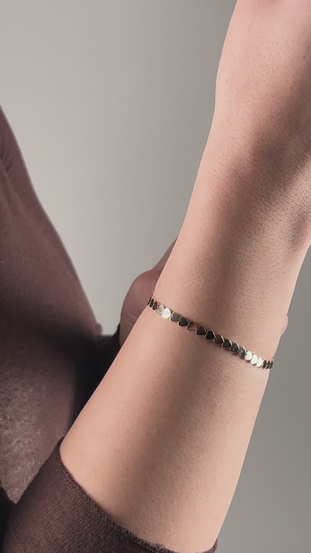 Sıralı Kalp Bileklik | 14 Ayar Altın