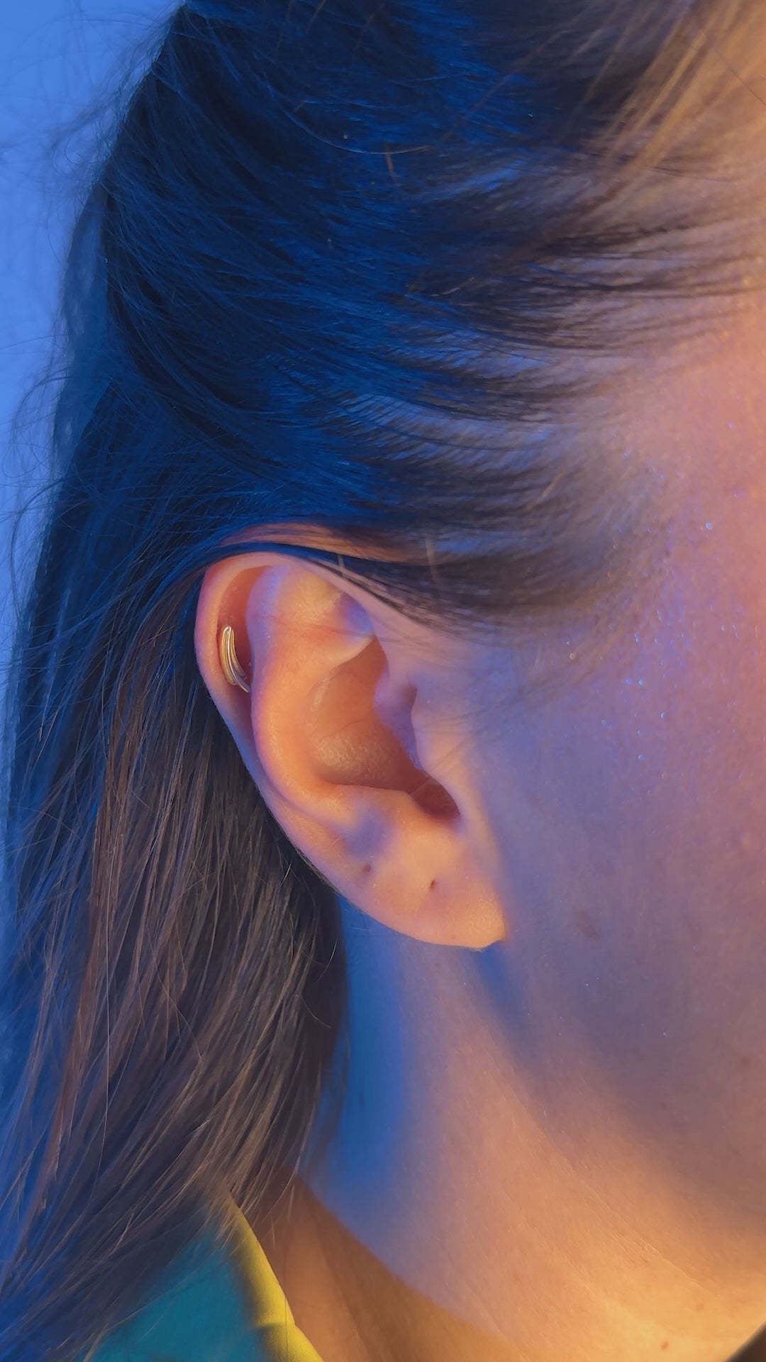 Yaprak Piercing | 14 Ayar Altın