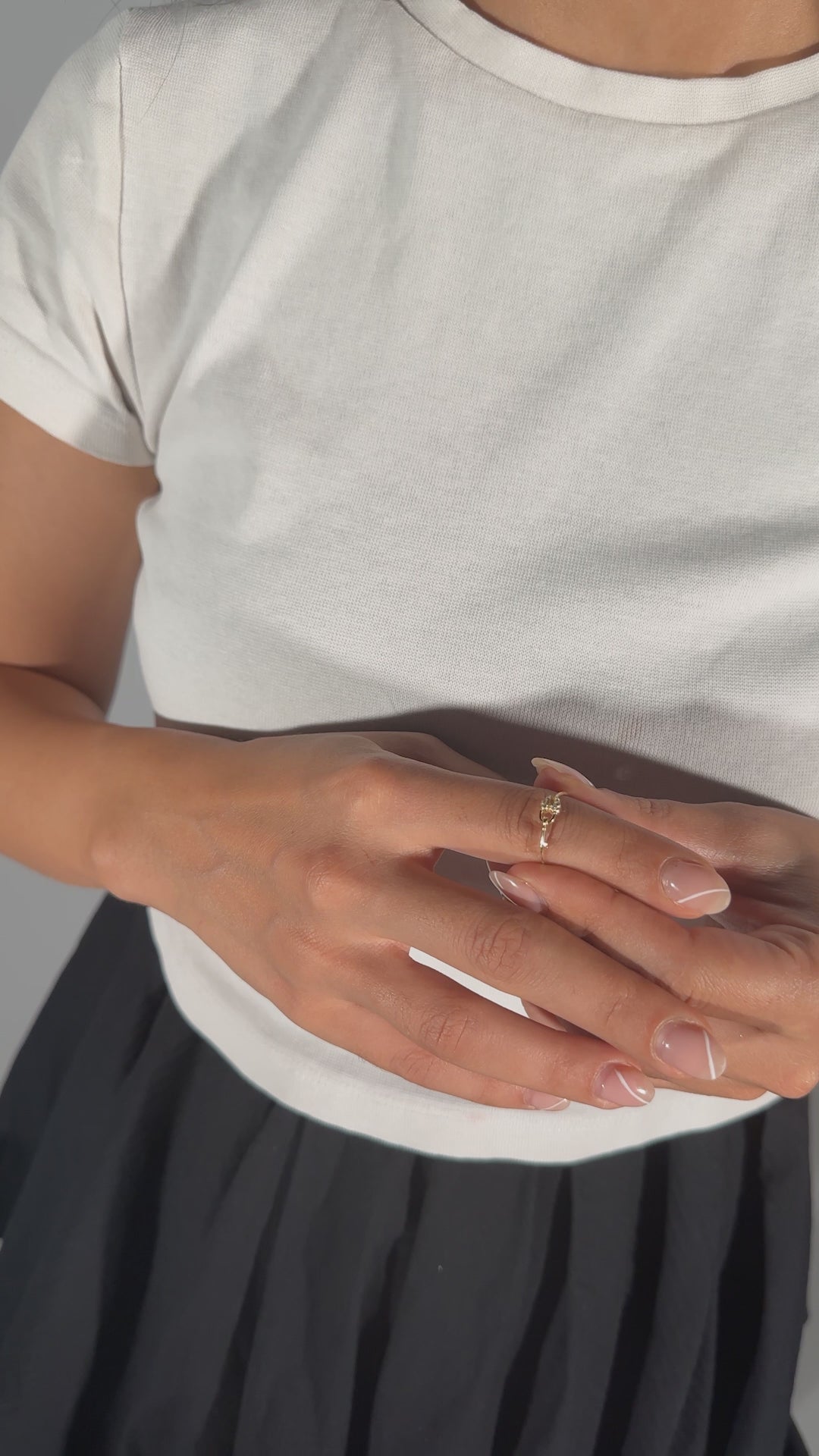 Taşlı Anahtar Yüzük | 14 Ayar Altın