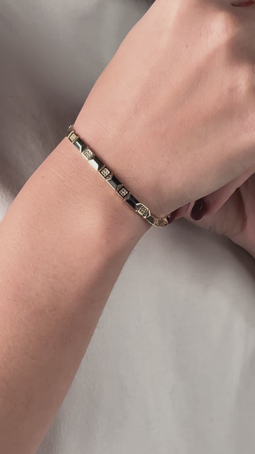 Prizma Noir Bileklik | 14 Ayar Altın