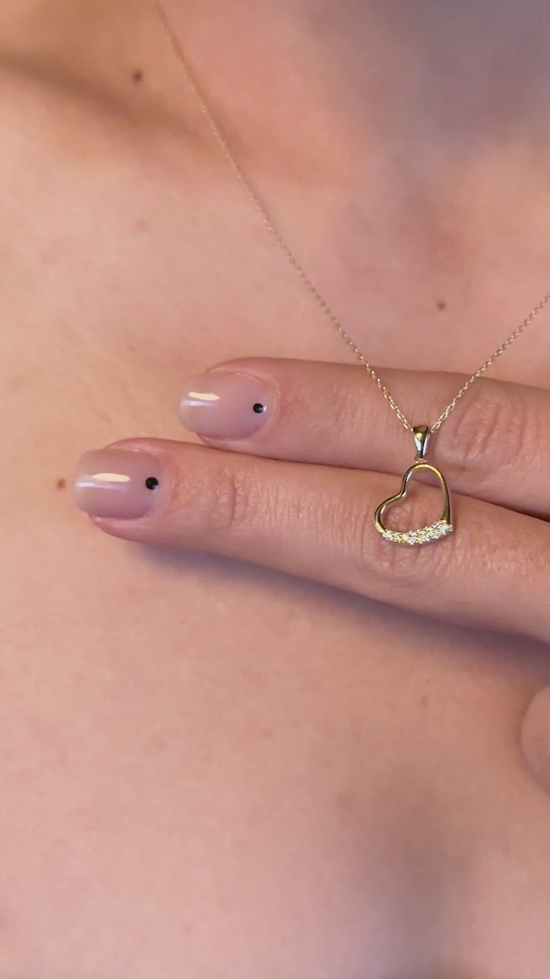 Taşlı Kalp Kolye | 14 Ayar Altın