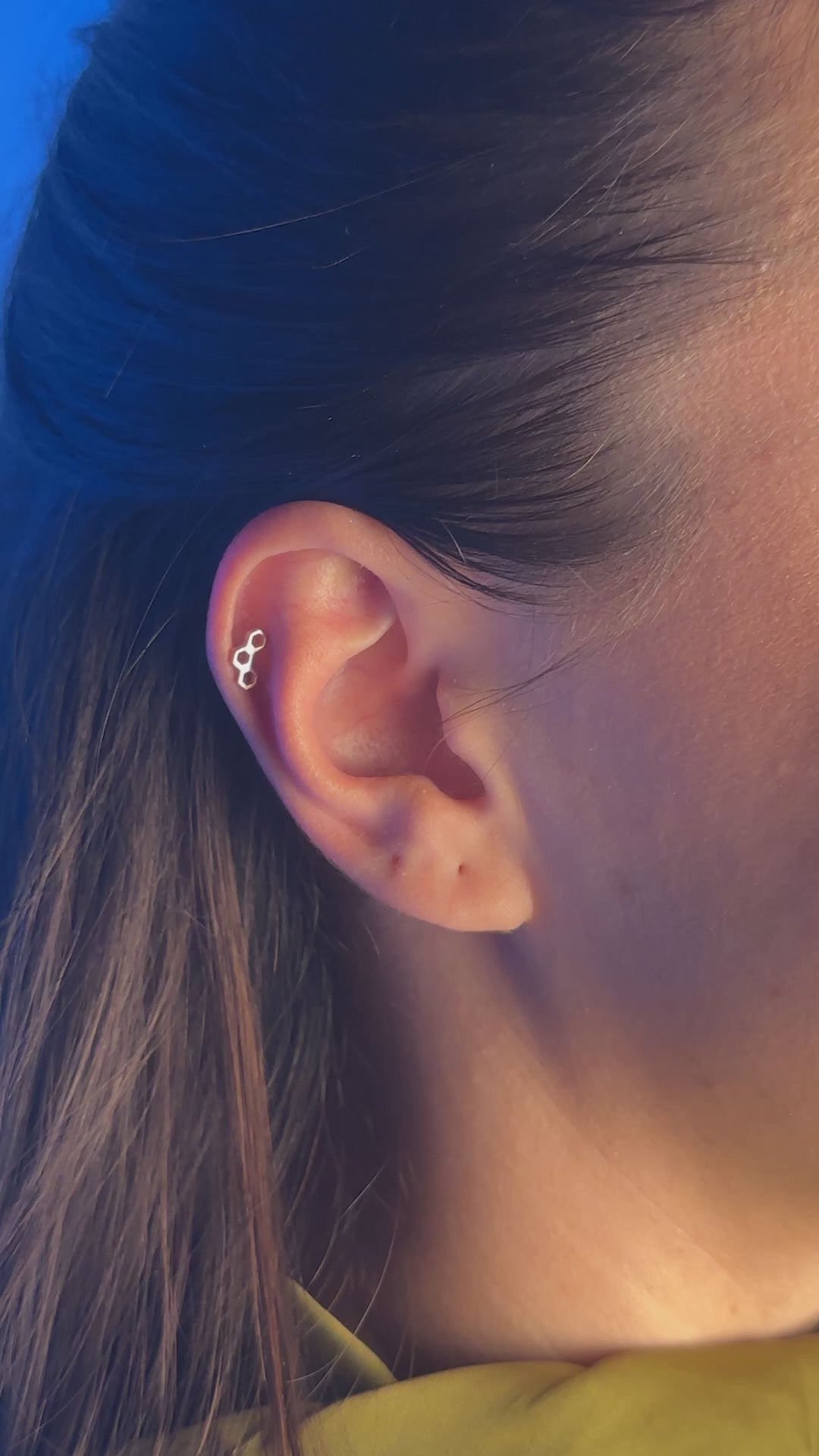 Altıgen Piercing | 14 Ayar Altın